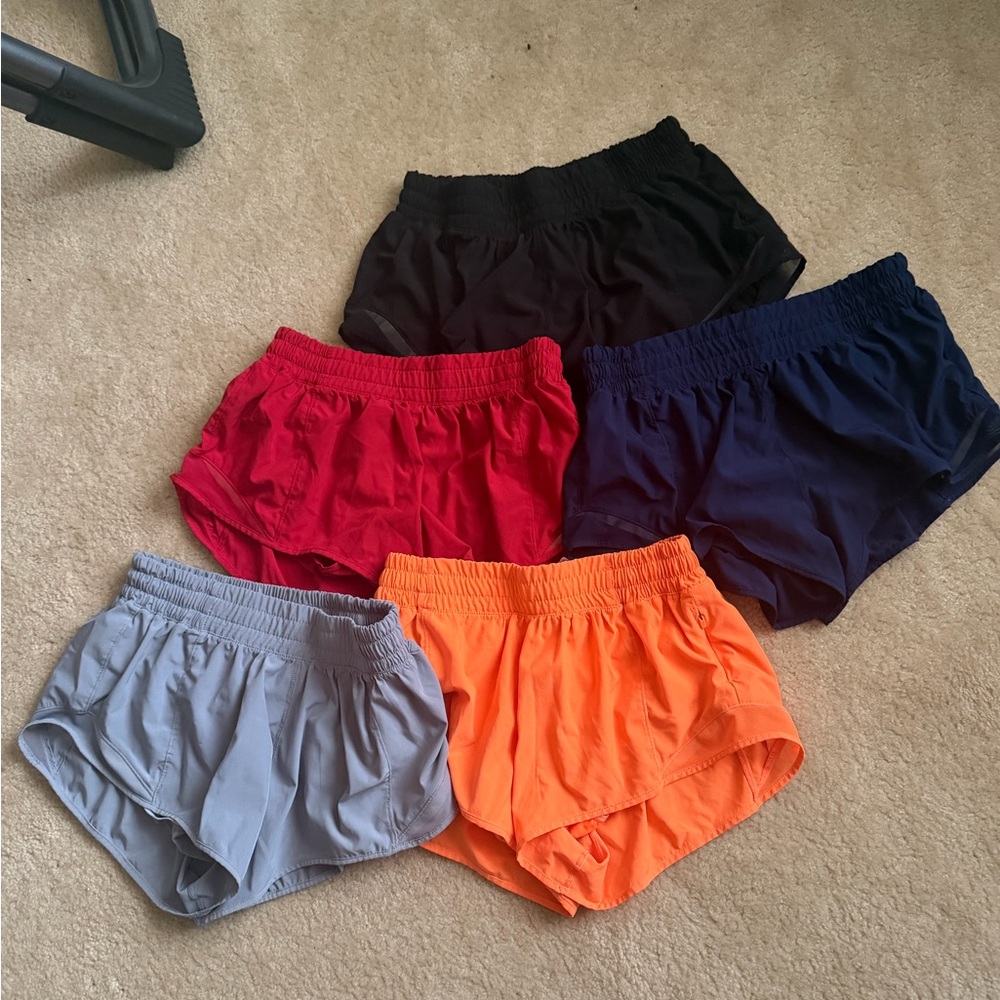 Women's Athletic Shorts - Black, Red, Navy, Gray, Orange
